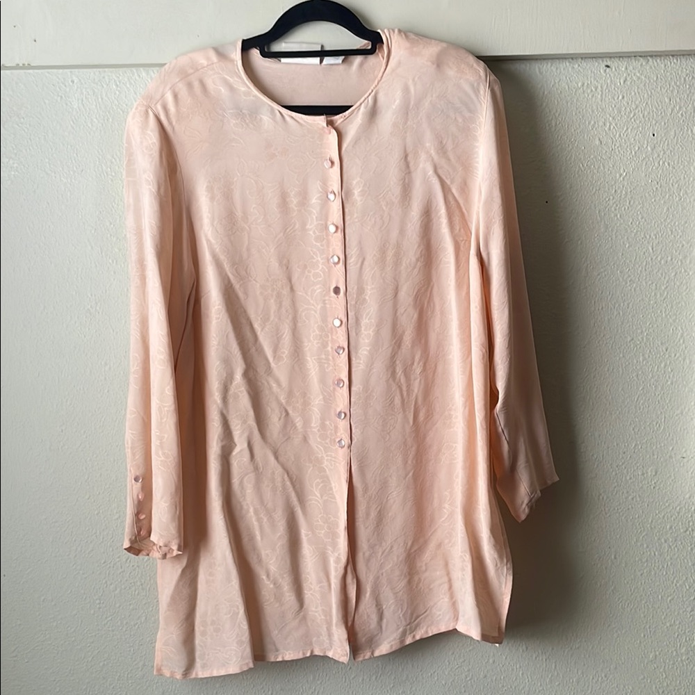 Vintage Elisabeth Liz Claiborne Pink Button-Up Top